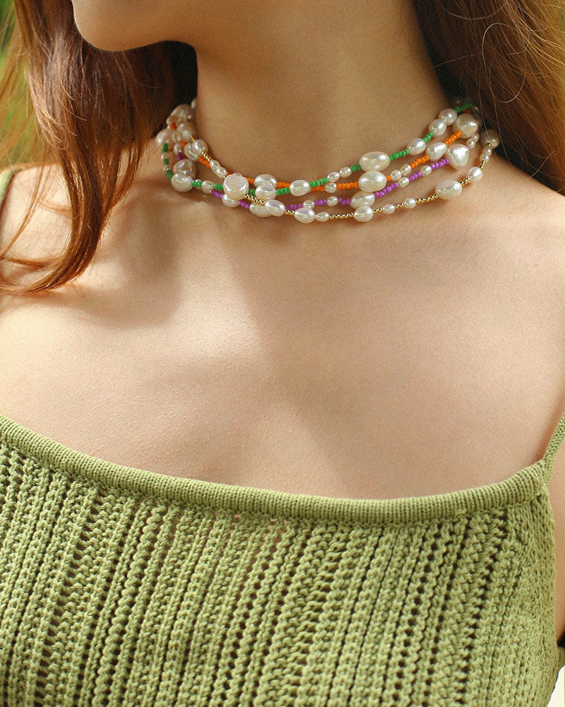 Rainbow Pearl Bliss Necklace
