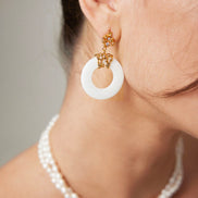 Shell Hoop Drop Earrings