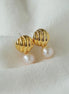 Shell Pearl Stud Earrings