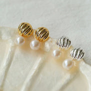 Shell Pearl Stud Earrings