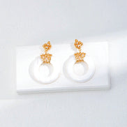 Shell Hoop Drop Earrings