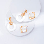 Shell Hoop Drop Earrings