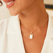 Square Baroque Pearl Pendant Necklace