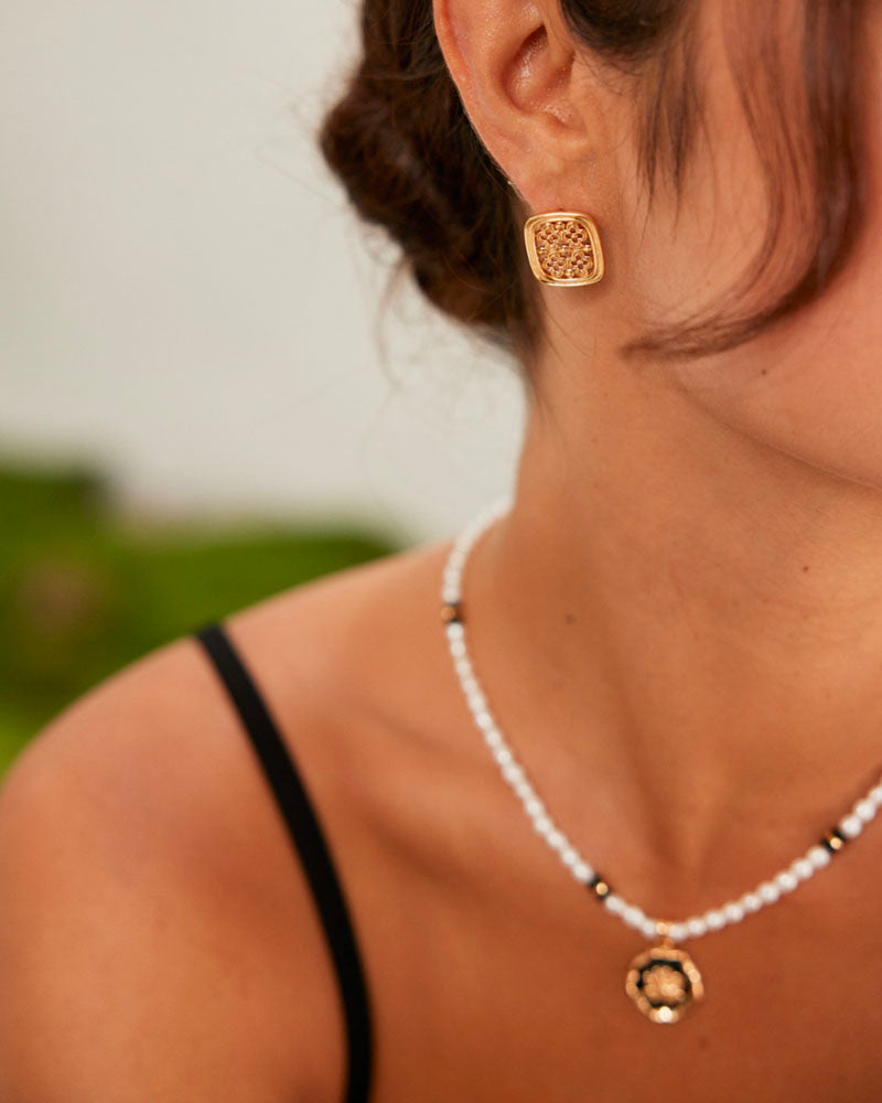 Square Ornate Bloom Studs