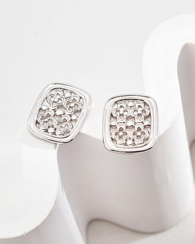 Square Ornate Bloom Studs