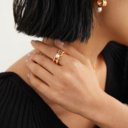 Square Vintage Pearl Ring