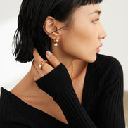 Square Vintage Pearl Ring