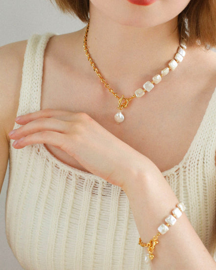 Square Pearl Necklace