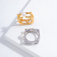 Square Vintage Pearl Ring