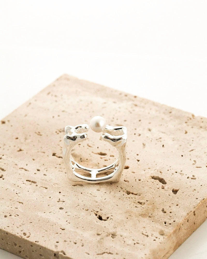 Square Vintage Pearl Ring