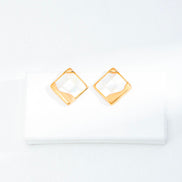 Squared Shell Stud Earrings