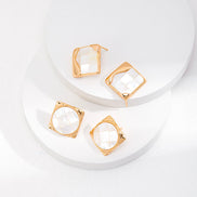 Squared Shell Stud Earrings