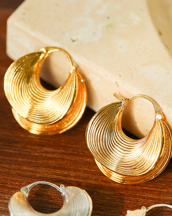 Stripe Record Hoop Earrings