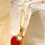 Two Sided Heart Padlock Necklace
