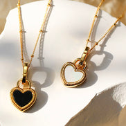 Two Sided Heart Padlock Necklace