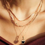 Two Sided Heart Padlock Necklace