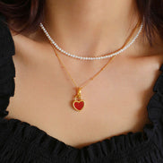 Two Sided Heart Padlock Necklace