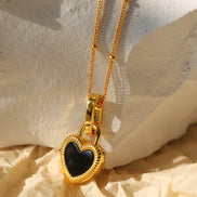 Two Sided Heart Padlock Necklace