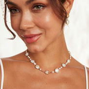 Vintage Floral Pearl Necklace