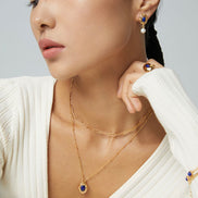 Vintage Lapis Pendant Necklace