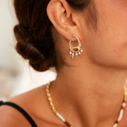 Vintage Ovate Gemstone Drop Earrings