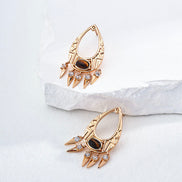 Vintage Ovate Gemstone Drop Earrings