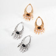 Vintage Ovate Gemstone Drop Earrings