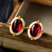 Vintage Ruby Stud Earrings