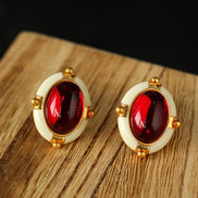 Vintage Ruby Stud Earrings