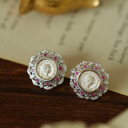 Vintage Greek Silver Coin Earrings