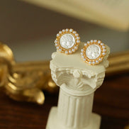 Vintage Greek Silver Coin Earrings