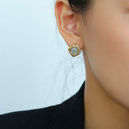 Vintage Greek Silver Coin Earrings