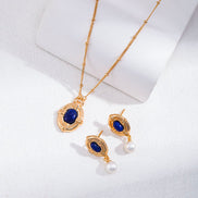 Vintage Lapis Pendant Necklace