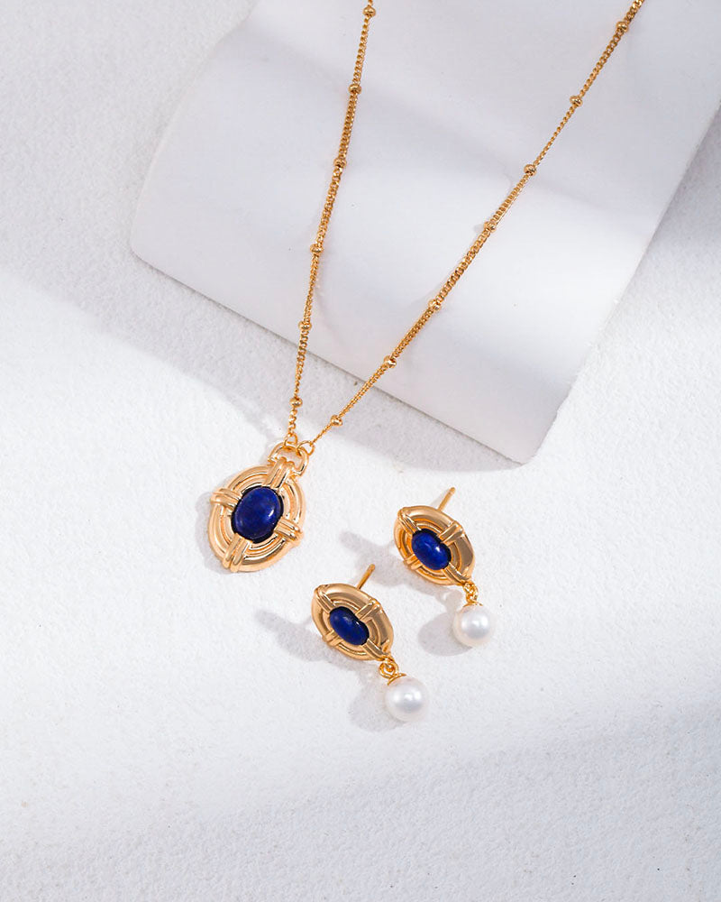 Vintage Lapis Pendant Necklace