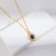Vintage Lapis Pendant Necklace