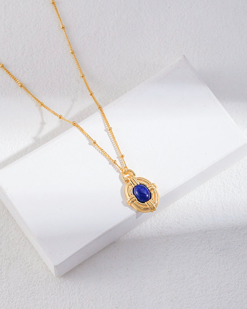 Vintage Lapis Pendant Necklace