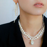 Whispering Waves Pearl Earrings