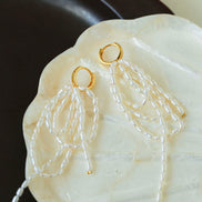Whispering Waves Pearl Earrings