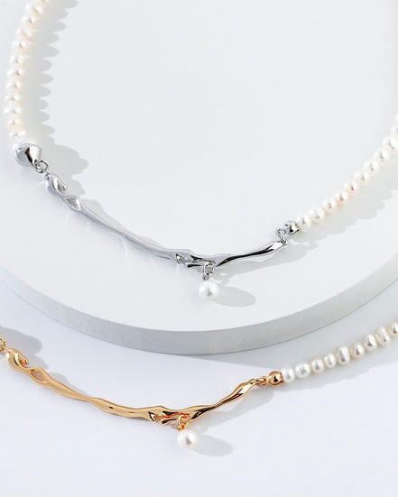 Whispering Waves Pearl Necklace