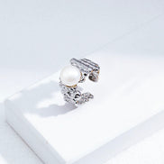 Molten Pearl Sculptural Open Ring